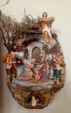 Presepe napoletano da parete interamente realizzato a mano
