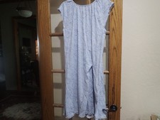 Ralph Lauren Blue/White Paisley Night Gown with Ruffles Size Xl