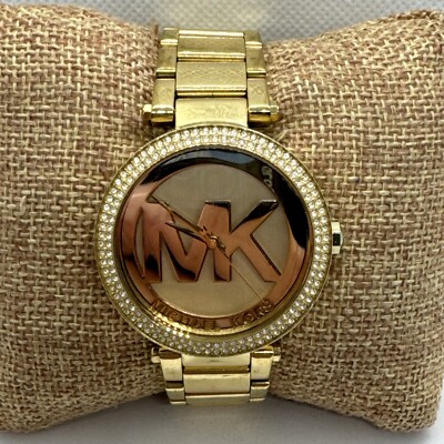 Michael Kors Parker MK5784 Women\'s Gold Stainless Steel Analog Dial Watch JNA217 Amazon.com: Michael Kors Watch for Women, Parker Three-Hand  main image 2