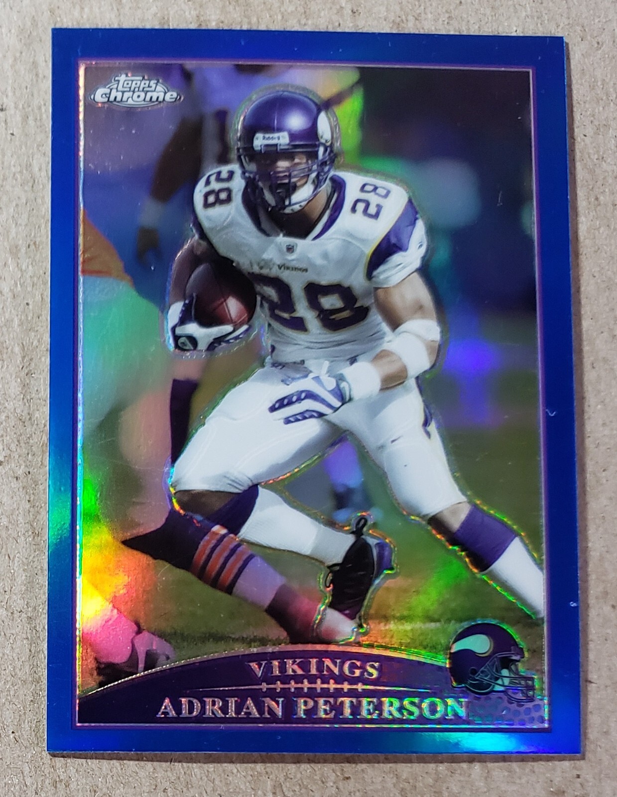 2009 Topps Chrome Blue Refractor Adrian Peterson #TC28 Minnesota Vikings