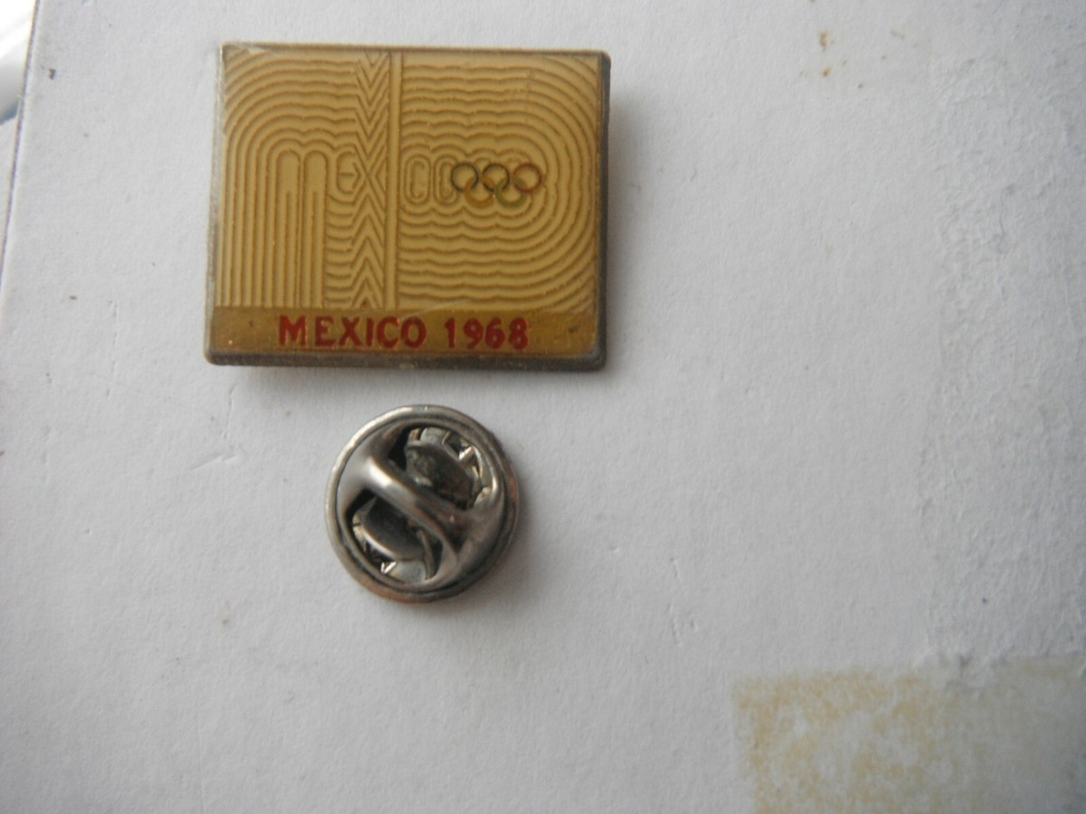 Pin's olympique Mexico 1968, pictogramme avec logo en tir en