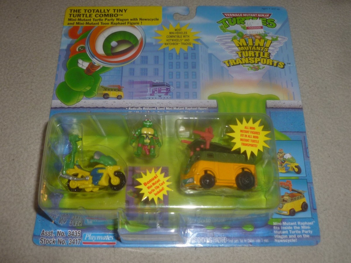 NEW ON CARD VINTAGE 90S TMNT MINI MUTANTS TURTLE TRANSPORTS