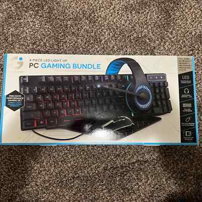 Smartgear 4 Piece LED PC Gaming Bundle Keyboard Headphones W/Mic Mouse & Pad