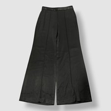 Alice + Olivia Women's Black Satin High-Rise Wide-Leg Dylan Dress Pants Size 12