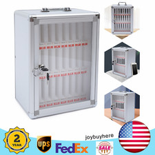 Wall Mount Cell Phone Storage Cabinet 24 Slots Pocket Chart Desktop Lockable