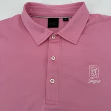 DUNNING Polo Shirt Mens Large Pink TPC Sawgrass Golf Short Sleeve Performance
