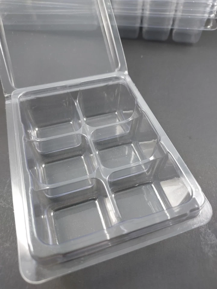 Premium Wax Melt 6 block Clamshells, fold lid close,  24 pc. set of EMPTY shells - Image 2 of 3