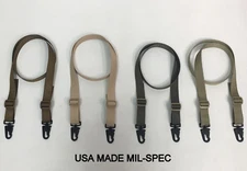 RIFLE SHOTGUN SLING 1" x 45" (Cut to 55") 2 HK Style Swivel QD Clips MILSPEC