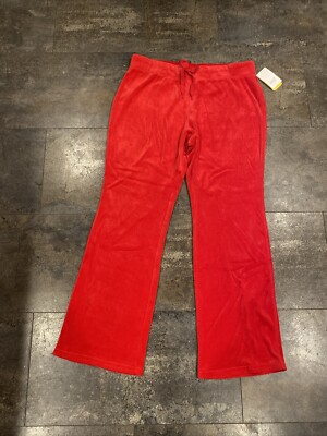 Women s vintage Everlast Sport Red velour pants size XL Velour Active Pants New