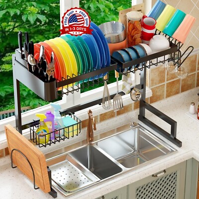 Escurridor De Platos Trastes Cubiertos Acero Inoxidable Para Cocina Fregadero