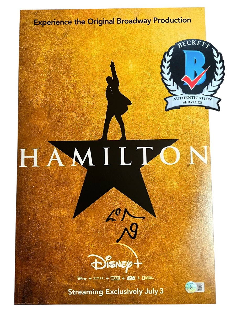 LIN-MANUEL MIRANDA SIGNED HAMILTON PHOTO 11x17 BECKETT LOA AB93873