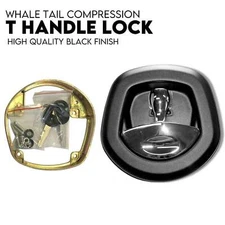 NNEDSZ Whale Tail T Handle Lock Latch Compression Lock Trailer Toolbox Black Chr