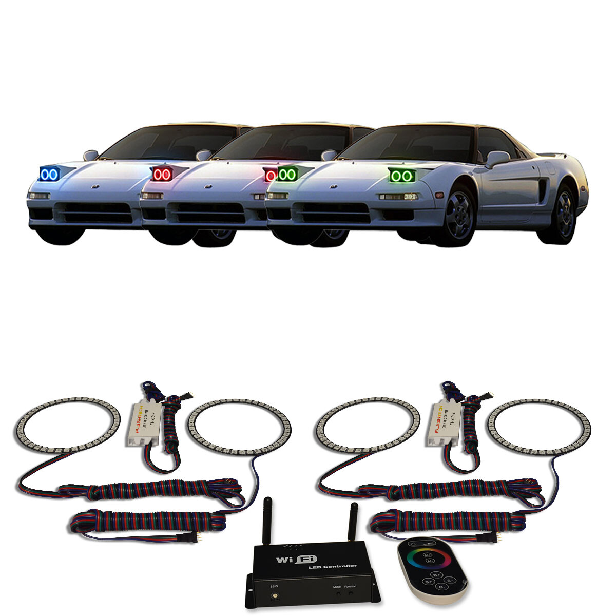 RGB Multi Color WIFI Headlight Halo kit for Acura NSX 91-01