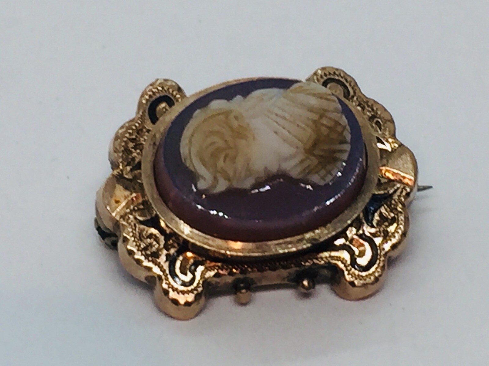 Pendentif Collier Victorien En Or 14k Jaune - Chevalière Antique, Longueur 18.5"