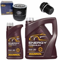 MotoröL Filter Set Mannol 5W-30 Api Sn 6 Liter + Schraube FüR Volvo 960 850 V40