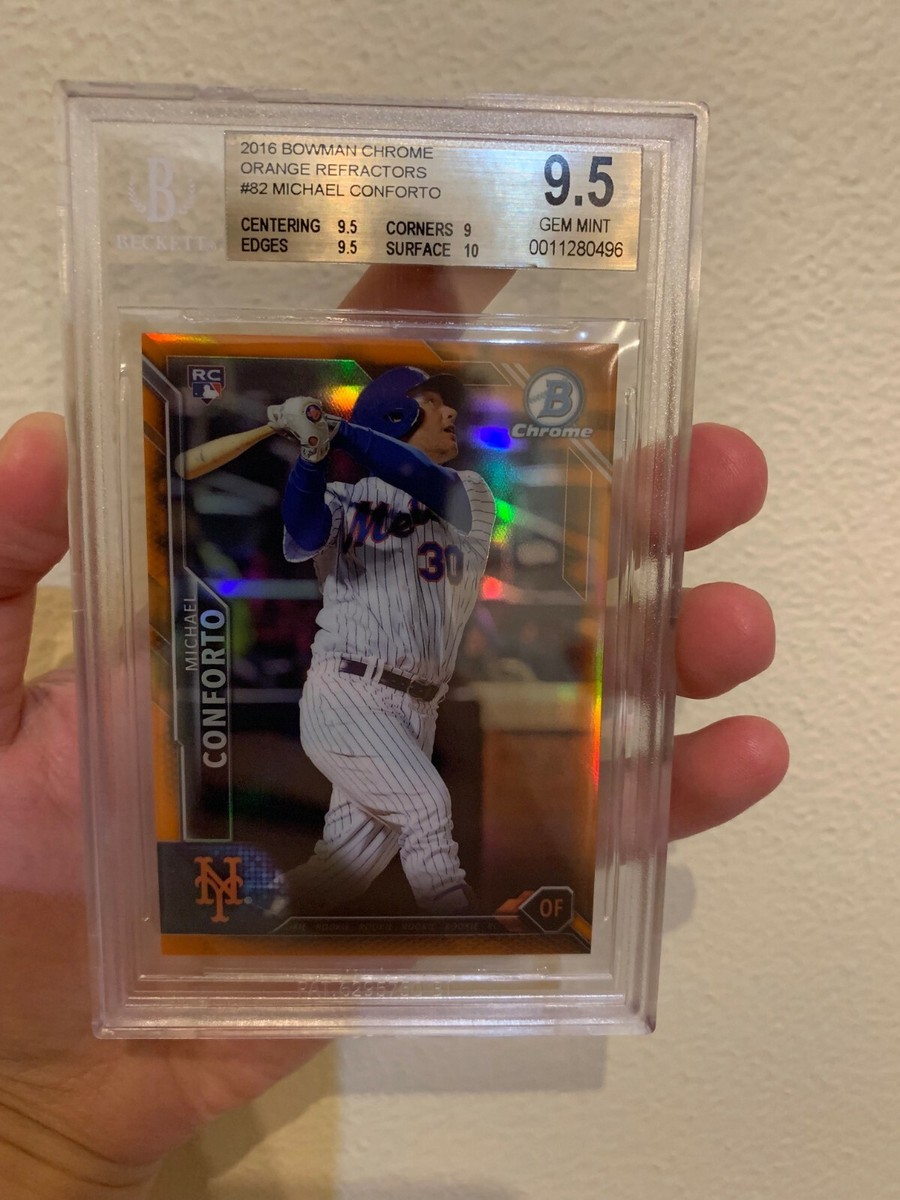 2016 Bowman Chrome Orange Refractors MICHAEL CONFORTO RC NY METS