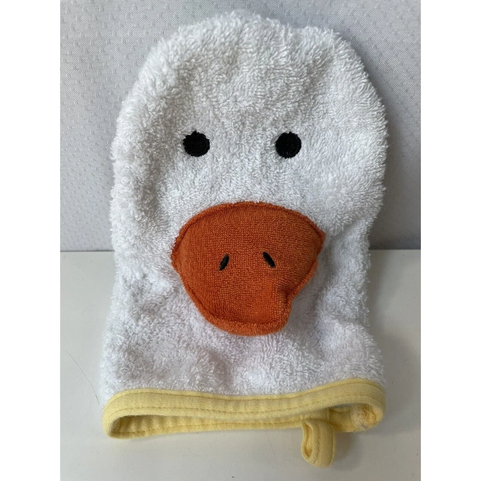 Toalha de mão infantil vintage Gymboree pato branco bico laranja 2001 - Imagem 2 de 4
