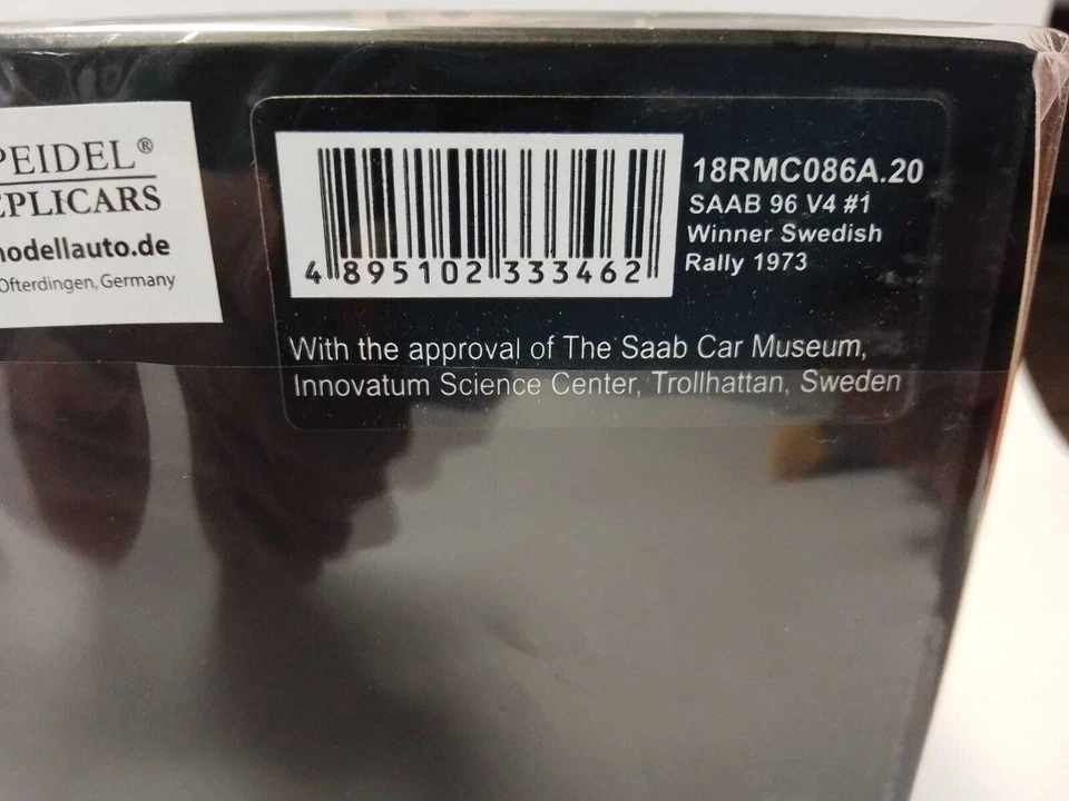 IXO Saab 96 V4 #1 Blomqvist winner Swedish Rally 1973 1/18 18RMC086A.20 - Immagine 3 di 3