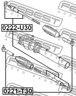 0222-U30 FEBEST Inner Tie Rod for NISSAN