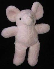 Lullaby Kids Pink Elephant Baby Lovey Plush Embossed Hearts