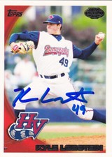KYLE LOBSTEIN HUDSON VALLEY RENEGADES SIGNED 2010 CARD TIGERS PITTSBURGH PIRATES