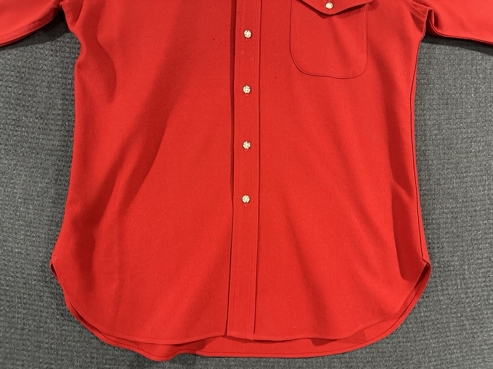 Pendleton Wool Button Up Shirt Large Red Elbow Pa… - image 4