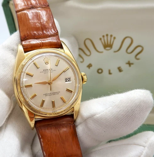 ROLEX 1952,Ref 6105 Big Bubbleback 18k Gold Oyster Super Automatic MEN'S WATCH