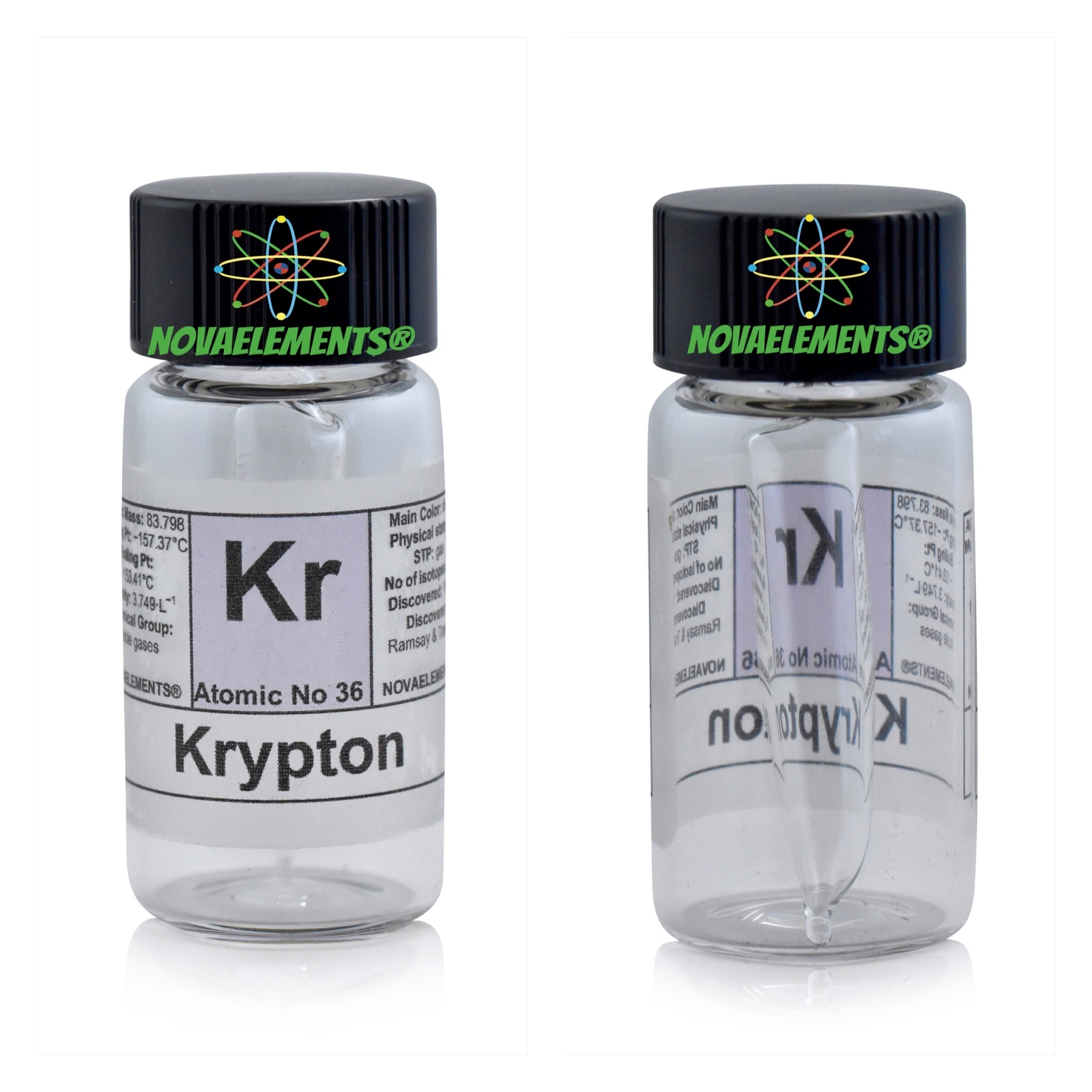 Krypton gas element 36 sample Kr 99,9 mini ampoule in labeled glass