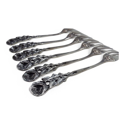 6x Antiko Kuchengabel Hildesheimer Rose 100er Silber Rosen Dekor Besteck gut - Bild 10 von 10