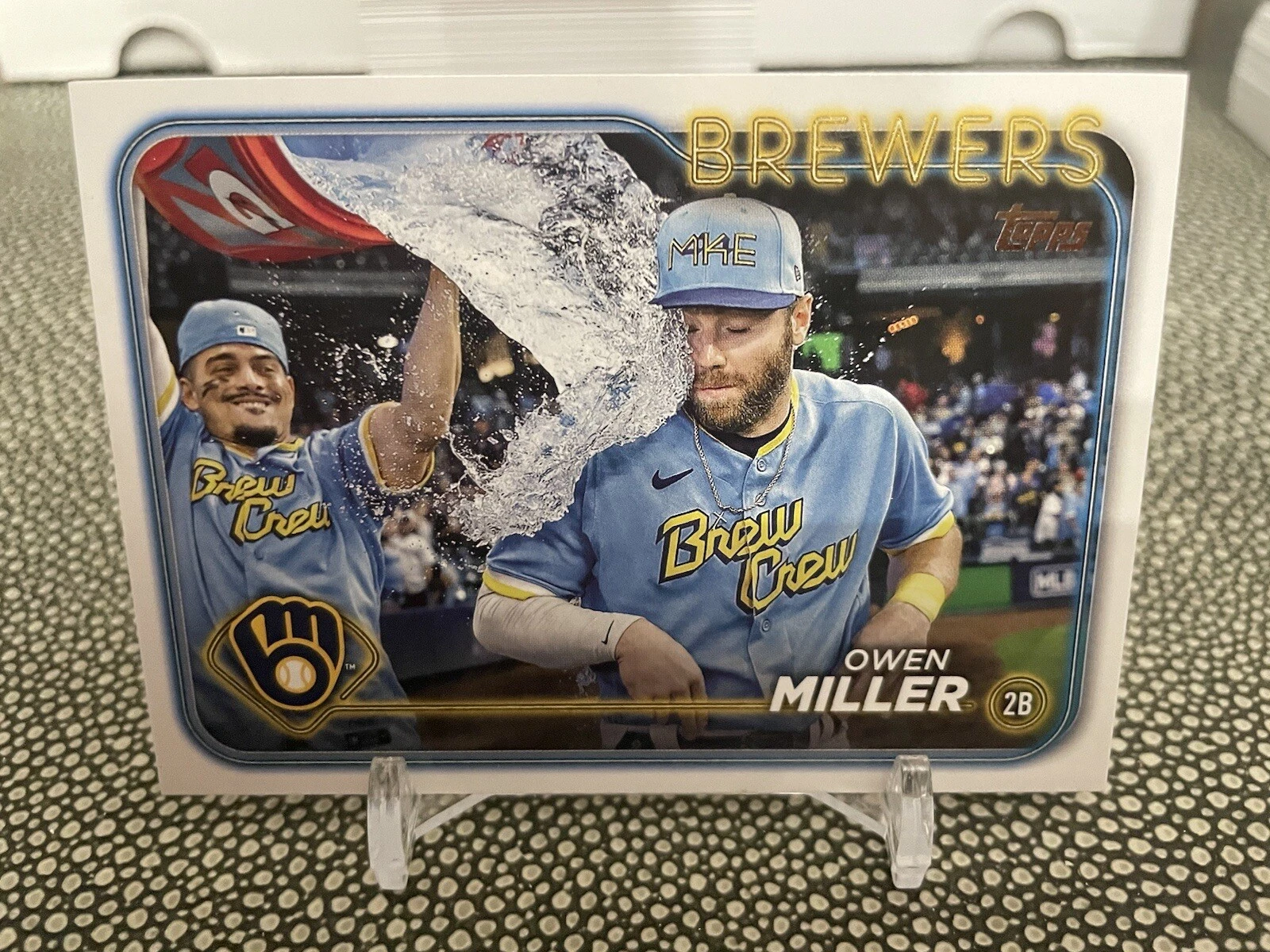 OWEN MILLER SSP Golden Mirror 2024 Topps Series 2 #537 VARIATION Brewers