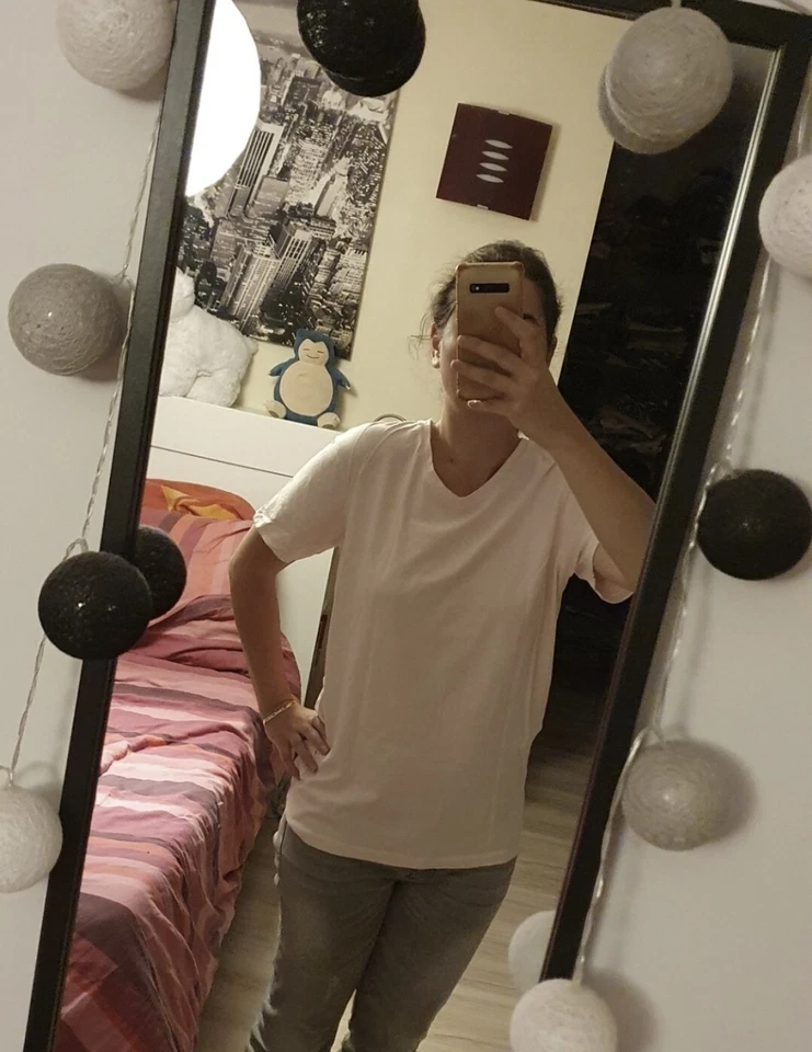 T-shirt Rose Pâle Pull&Bear S - Photo 1/1