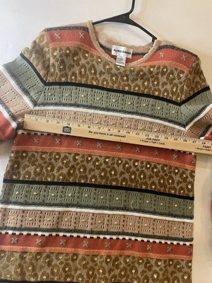 Pull Rayé Multicolore Alfred Dunner - Taille 1X - Occasion Avec Légères Usures