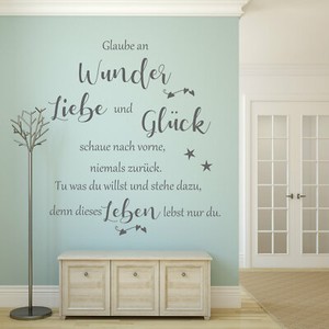 Wandtattoo Spruch AA810 Glaube an Wunder... Wohnzimmer Flur Wand