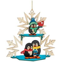 Bastelset Kuhnert Fensterbild Pinguinfamilie Aus Holz Zum Zusammenbauen Winter