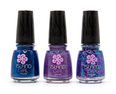 Island Girl  Hawaii 3 Pack Nail Color Set: Blue/Purple