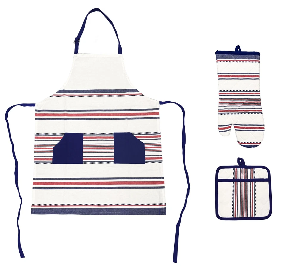 DELANTERO, GUANTE DE HORNO, SOPORTE Y JUEGO DE TOALLAS DE COCINA DE 4 PIEZAS PAQUETE - TEXTILES NUEVOS Foto 2 de 4