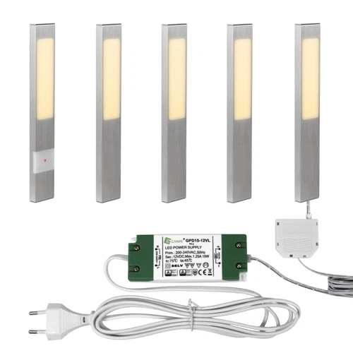 Elektra kitchen LED under counter lights rectangle lights set transformer aluminium 12V 3000k