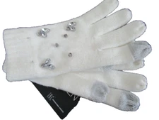 INC International Concepts Women's Gemstone Touchscreen Tech Gloves IVORY