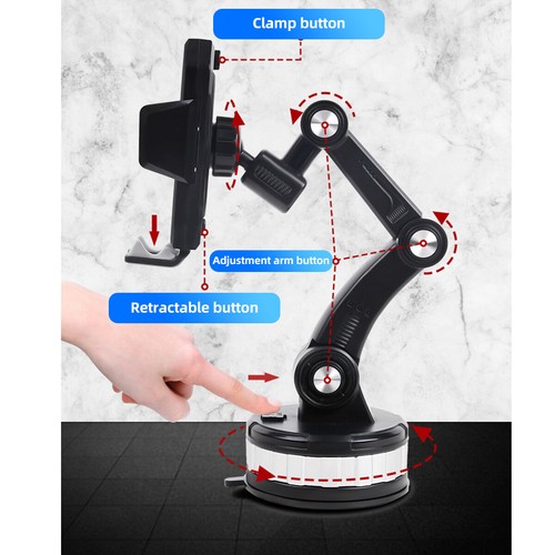 1/2 X Car Truck Mount Phone Holder Stand Dashboard/Windshield For iPhone Samsung - Photo 14 sur 20