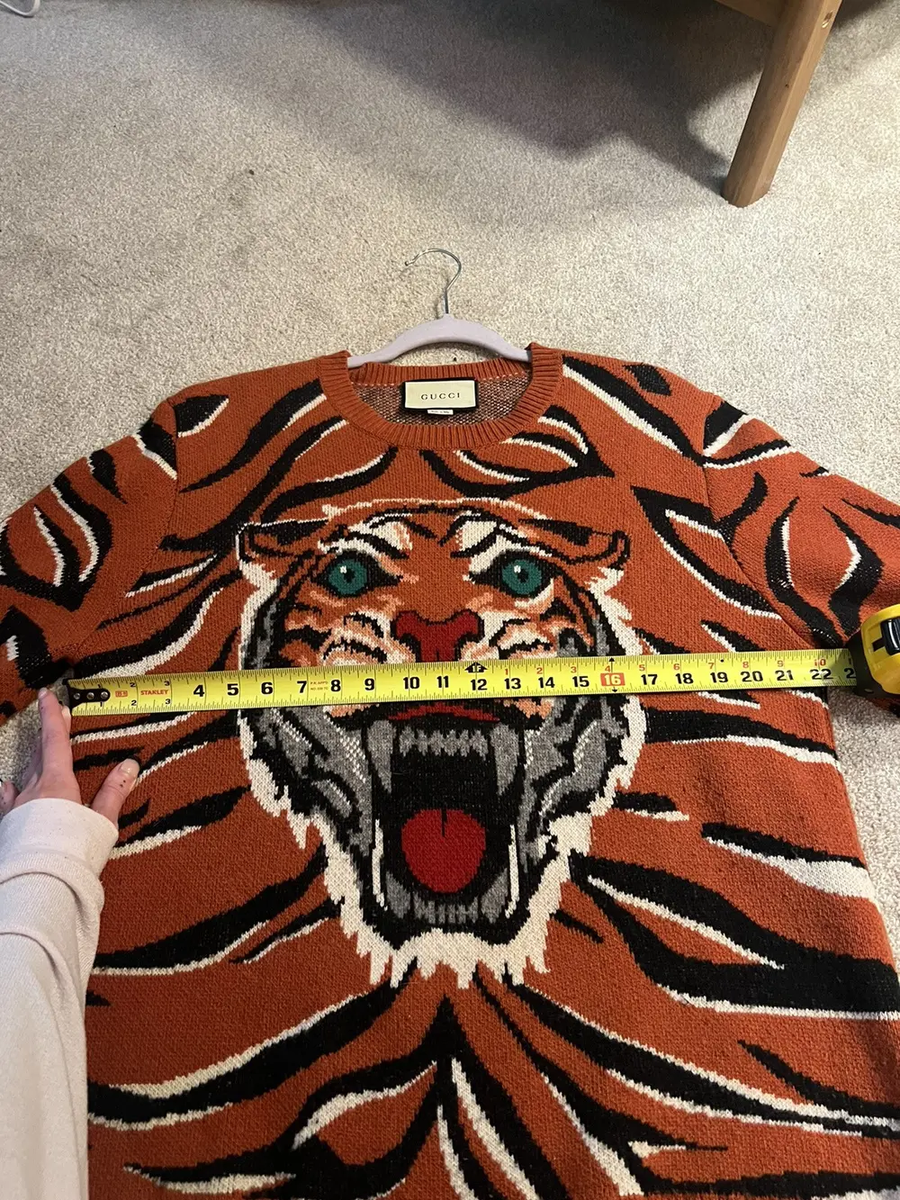 Orange Gucci Tiger Intarsia Sweater Size XL | eBay