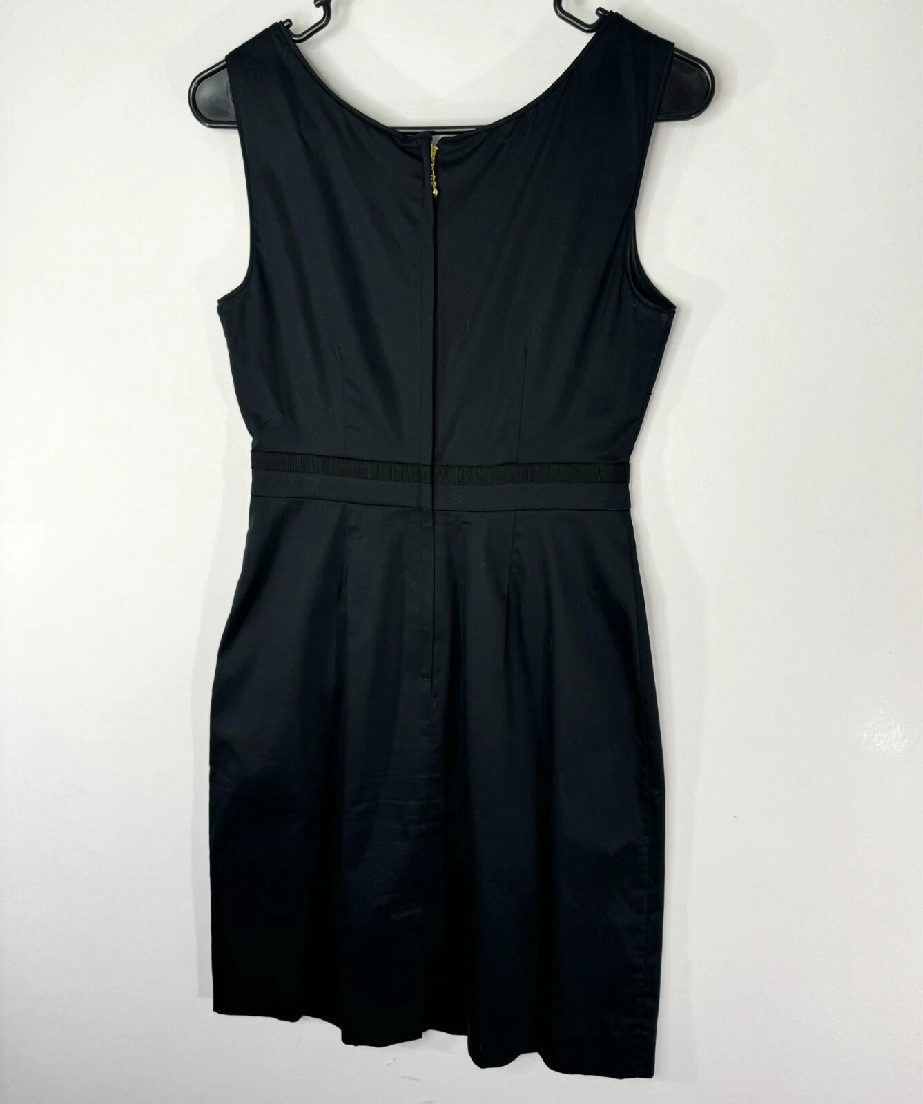 Kate Spade abito nero senza maniche corto linea A cravatta cinch taglia 0