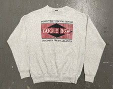 Vintage 90s Bugle Boy Discover The Challenge Gray Sweatshirt Mens Size L Gray