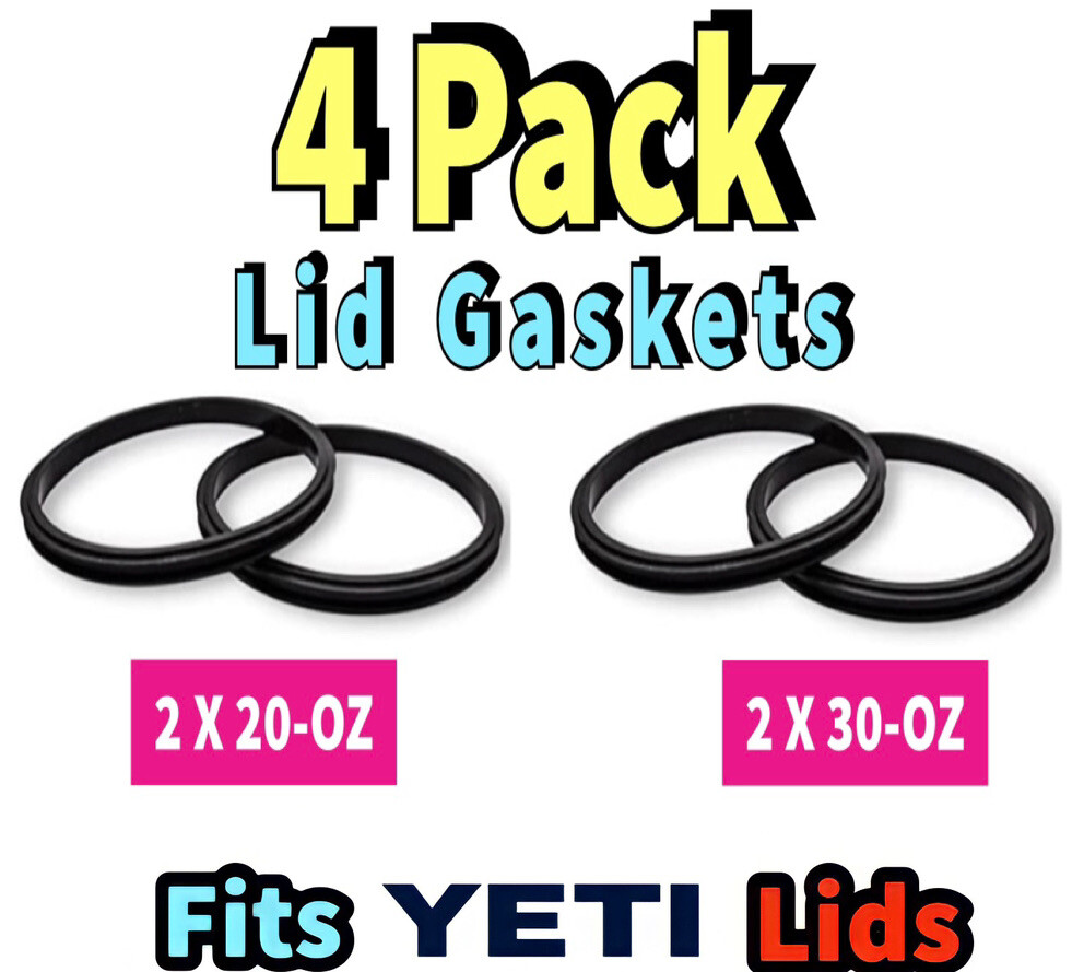 4Pk Yeti Tumbler Cup Replacement Part, Gasket Rubber Seals Fit 20oz & 30oz  Lids | eBay