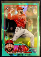 182/199! 2023 Topps Chrome MICHAEL STEFANIC "AQUA LAVA" Refractor SP Rookie #138