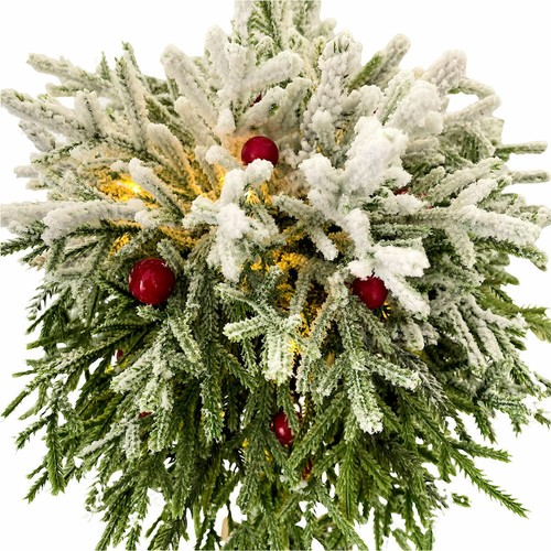 LED Red Berry Topiary Tree 60cm Christmas Tree Decoration AA Battery - Picture 5 of 10