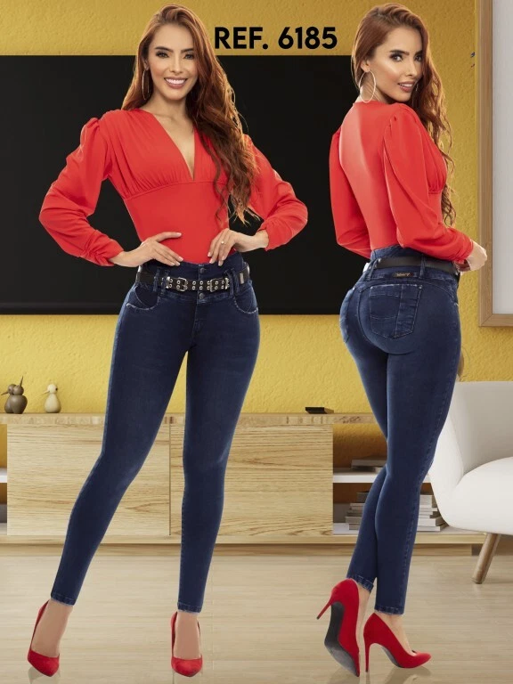 Colombian Push Up BLUE Skinny Jeans Butt Lift Stretch Levanta Cola Slimming