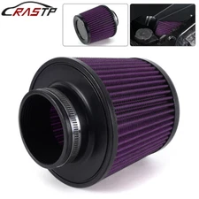 Purple 3" 76mm High Flow Inlet Cold Air Intake Cone Replacement Dry Air Filter