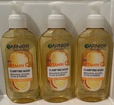 3 x Garnier Vitamin C clarifying face wash 200ml