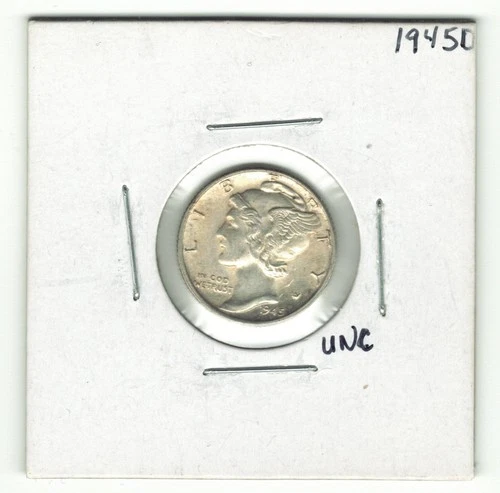 1945-D Mercury Dime UNC - Uncirculated Silver 90% - sharp strike, good luster
