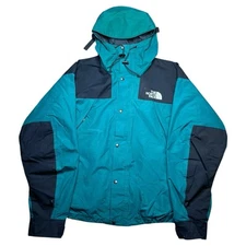 Vintage 1990s The North Face Mountain Parka Gore-Tex Green Zip Up Jacket